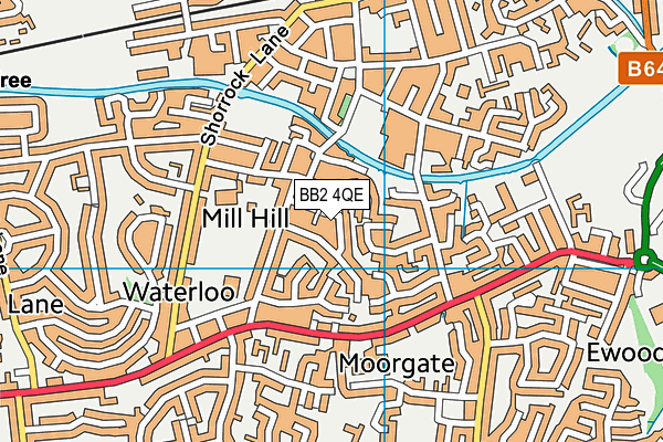 BB2 4QE map - OS VectorMap District (Ordnance Survey)