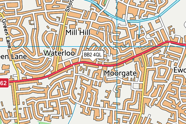 BB2 4QL map - OS VectorMap District (Ordnance Survey)