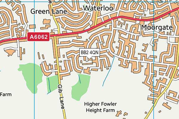 BB2 4QN map - OS VectorMap District (Ordnance Survey)