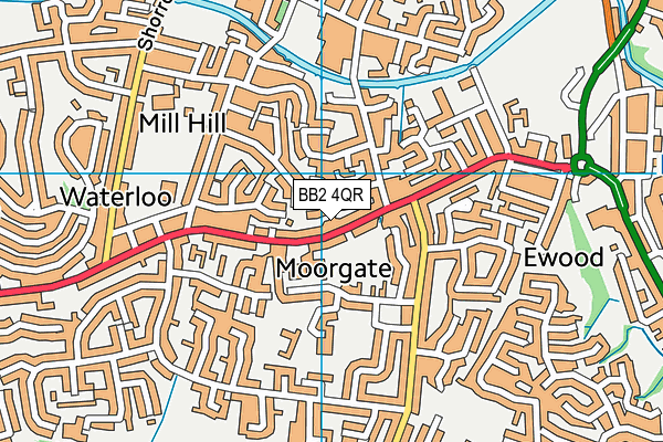 BB2 4QR map - OS VectorMap District (Ordnance Survey)