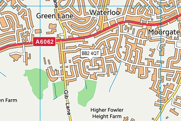 BB2 4QT map - OS VectorMap District (Ordnance Survey)