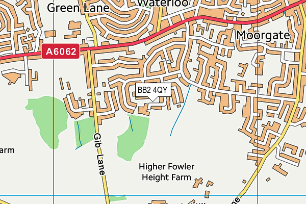 BB2 4QY map - OS VectorMap District (Ordnance Survey)