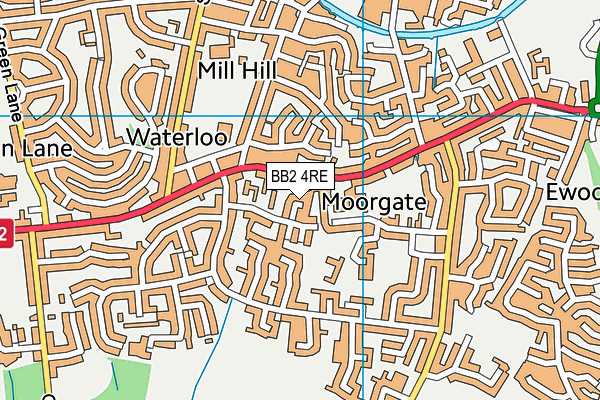 BB2 4RE map - OS VectorMap District (Ordnance Survey)