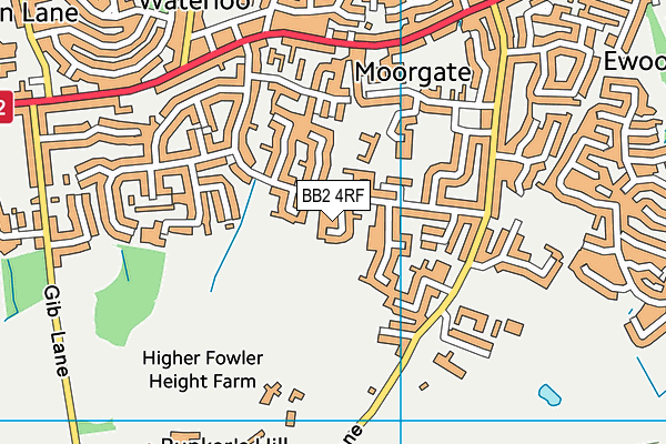 BB2 4RF map - OS VectorMap District (Ordnance Survey)