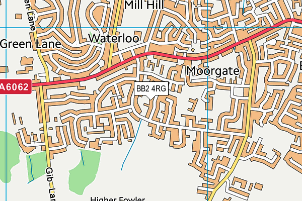 BB2 4RG map - OS VectorMap District (Ordnance Survey)