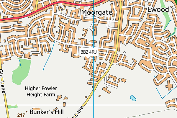 BB2 4RJ map - OS VectorMap District (Ordnance Survey)