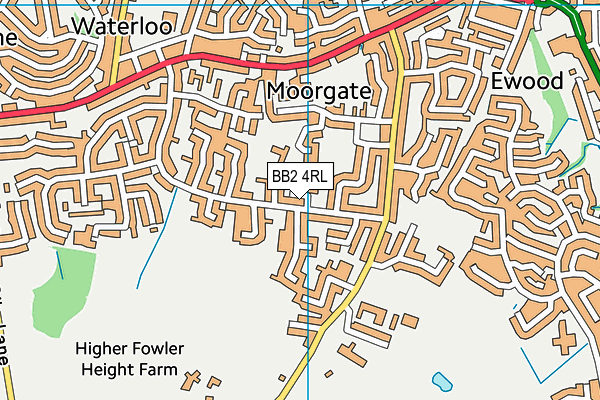 BB2 4RL map - OS VectorMap District (Ordnance Survey)