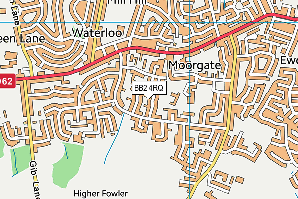 BB2 4RQ map - OS VectorMap District (Ordnance Survey)