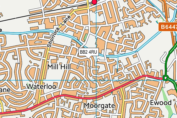 BB2 4RU map - OS VectorMap District (Ordnance Survey)