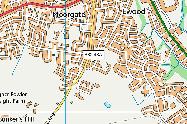 BB2 4SA map - OS VectorMap District (Ordnance Survey)