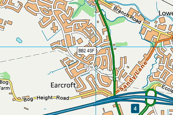 BB2 4SF map - OS VectorMap District (Ordnance Survey)