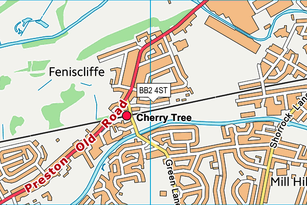 BB2 4ST map - OS VectorMap District (Ordnance Survey)