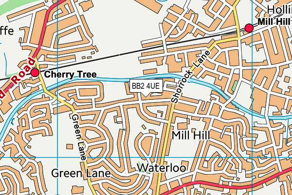 BB2 4UE map - OS VectorMap District (Ordnance Survey)