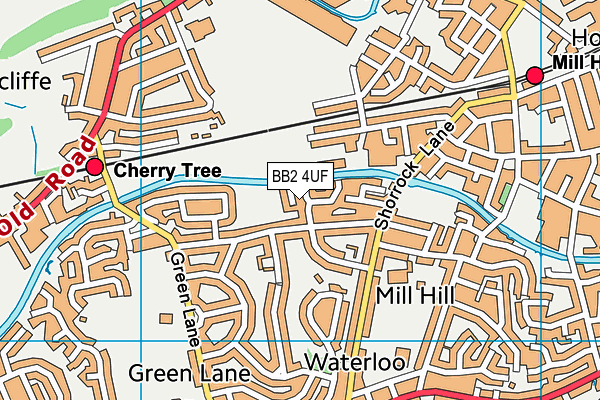 BB2 4UF map - OS VectorMap District (Ordnance Survey)