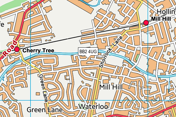 BB2 4UG map - OS VectorMap District (Ordnance Survey)