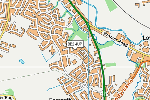 BB2 4UP map - OS VectorMap District (Ordnance Survey)