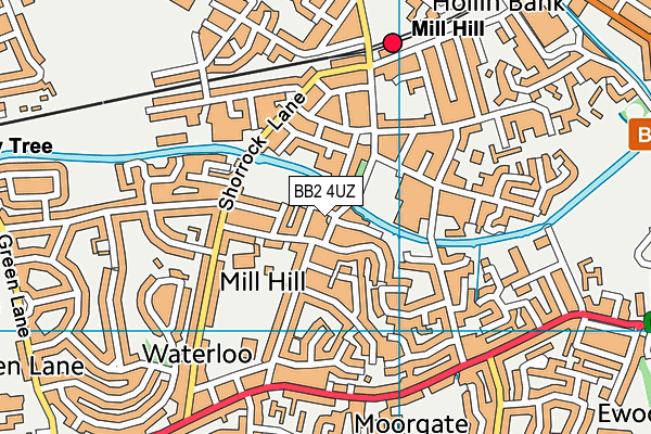 BB2 4UZ map - OS VectorMap District (Ordnance Survey)