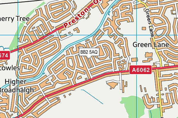 BB2 5AQ map - OS VectorMap District (Ordnance Survey)