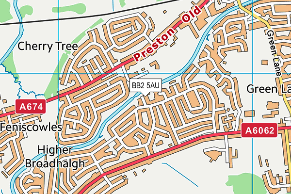 BB2 5AU map - OS VectorMap District (Ordnance Survey)