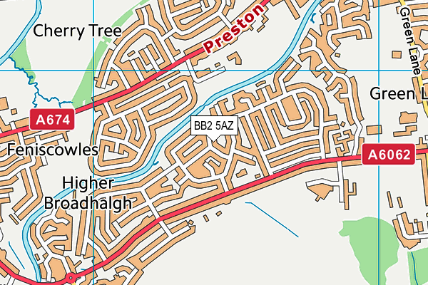 BB2 5AZ map - OS VectorMap District (Ordnance Survey)