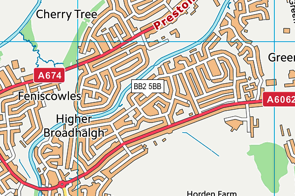 BB2 5BB map - OS VectorMap District (Ordnance Survey)