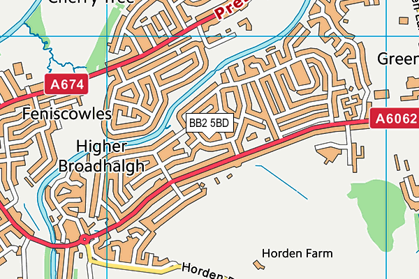 BB2 5BD map - OS VectorMap District (Ordnance Survey)