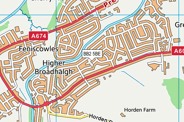 BB2 5BE map - OS VectorMap District (Ordnance Survey)