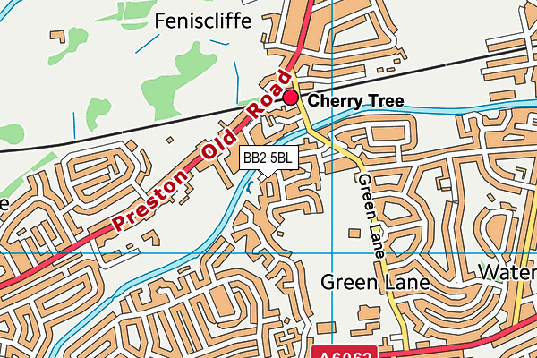 BB2 5BL map - OS VectorMap District (Ordnance Survey)