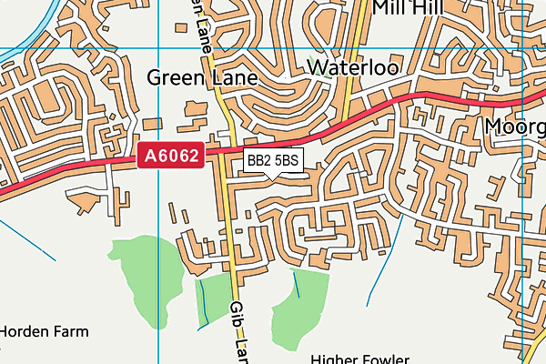 BB2 5BS map - OS VectorMap District (Ordnance Survey)