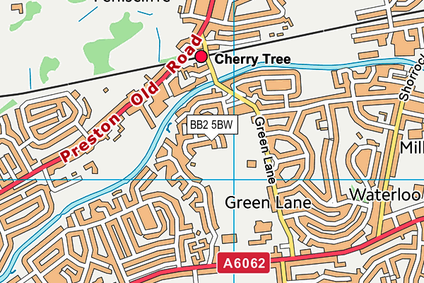 BB2 5BW map - OS VectorMap District (Ordnance Survey)