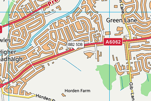 BB2 5DB map - OS VectorMap District (Ordnance Survey)