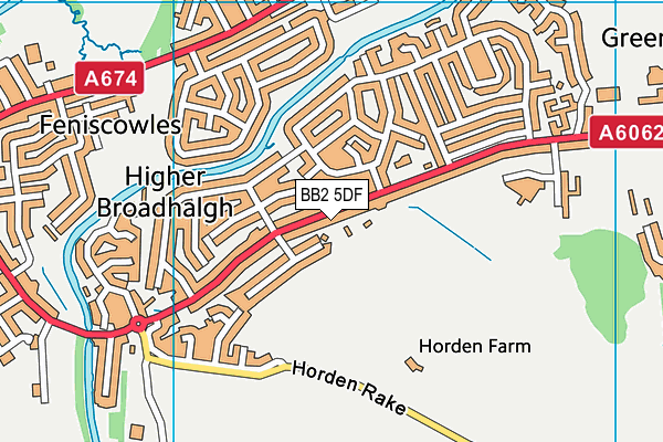 BB2 5DF map - OS VectorMap District (Ordnance Survey)