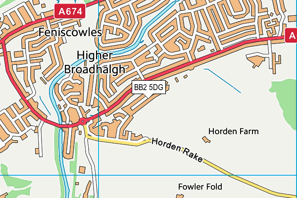 BB2 5DG map - OS VectorMap District (Ordnance Survey)