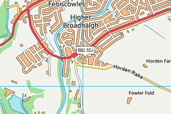 BB2 5DJ map - OS VectorMap District (Ordnance Survey)