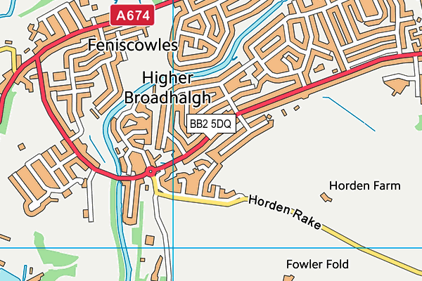 BB2 5DQ map - OS VectorMap District (Ordnance Survey)