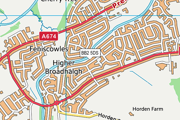 BB2 5DS map - OS VectorMap District (Ordnance Survey)