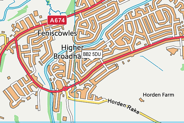 BB2 5DU map - OS VectorMap District (Ordnance Survey)