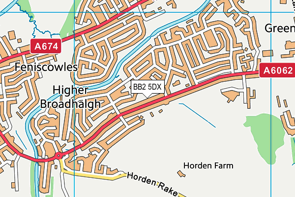 BB2 5DX map - OS VectorMap District (Ordnance Survey)