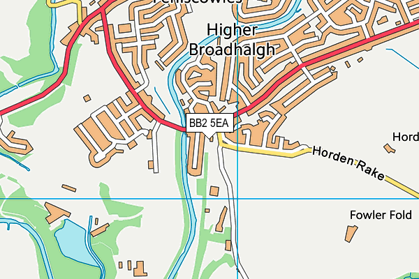 BB2 5EA map - OS VectorMap District (Ordnance Survey)