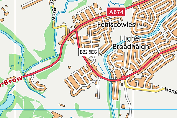 Feniscowles Primary School map (BB2 5EG) - OS VectorMap District (Ordnance Survey)
