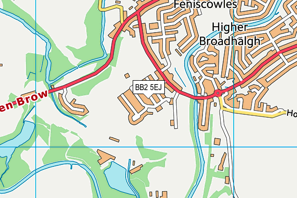 BB2 5EJ map - OS VectorMap District (Ordnance Survey)