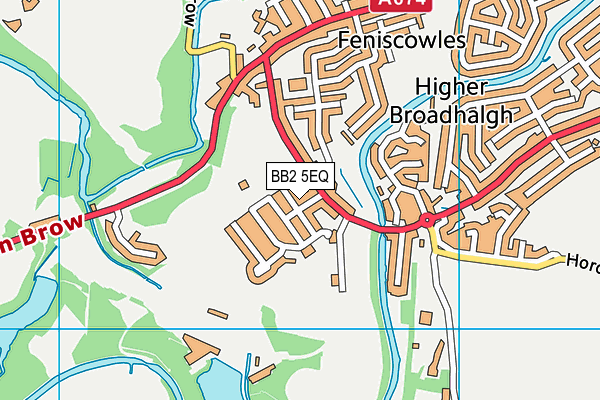 BB2 5EQ map - OS VectorMap District (Ordnance Survey)