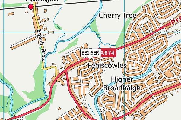 BB2 5ER map - OS VectorMap District (Ordnance Survey)