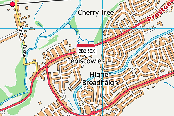 BB2 5EX map - OS VectorMap District (Ordnance Survey)