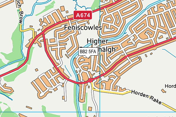 BB2 5FA map - OS VectorMap District (Ordnance Survey)