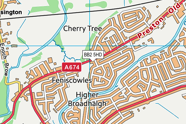 BB2 5HD map - OS VectorMap District (Ordnance Survey)