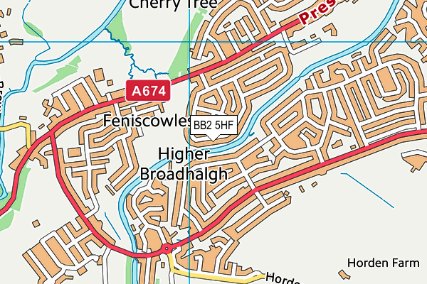 BB2 5HF map - OS VectorMap District (Ordnance Survey)