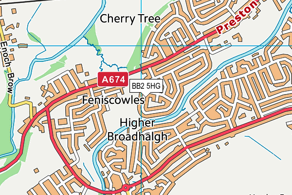 BB2 5HG map - OS VectorMap District (Ordnance Survey)