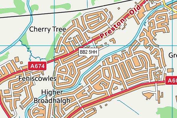 BB2 5HH map - OS VectorMap District (Ordnance Survey)