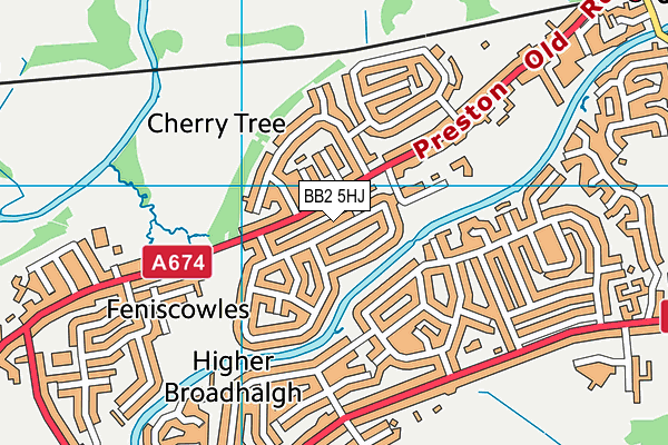 BB2 5HJ map - OS VectorMap District (Ordnance Survey)